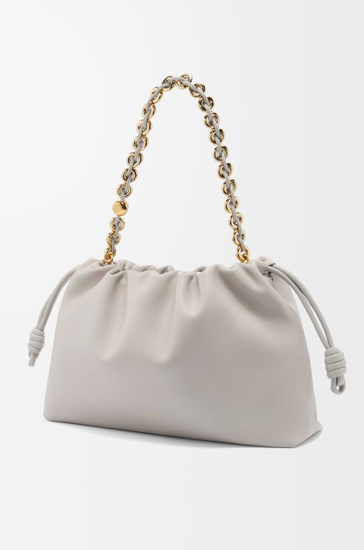 LOEWE 大号柔软纳帕羊皮革 Flamenco Purse 手袋 银灰色