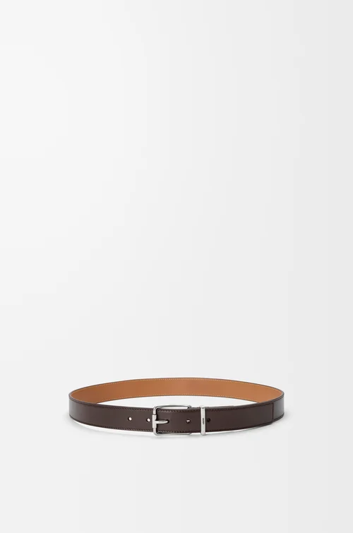 LOEWE エッセンシャルベルト（シャイニースリークカーフ） ダークシガー/ヴィンテージパラジウム