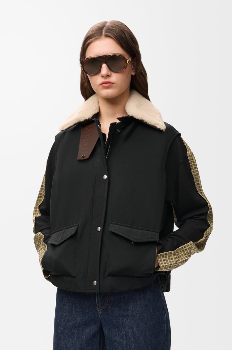 LOEWE Chaleco en algodón técnico Negro