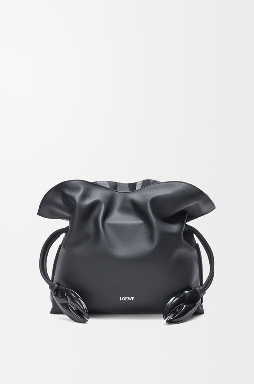 LOEWE Bolso Flamenco clutch mediano en piel napa de ternera con intarsia Negro/Multicolor