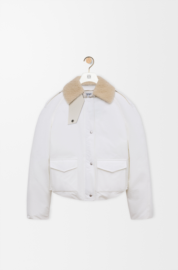 LOEWE Puffer jacket in technical cotton Ivory