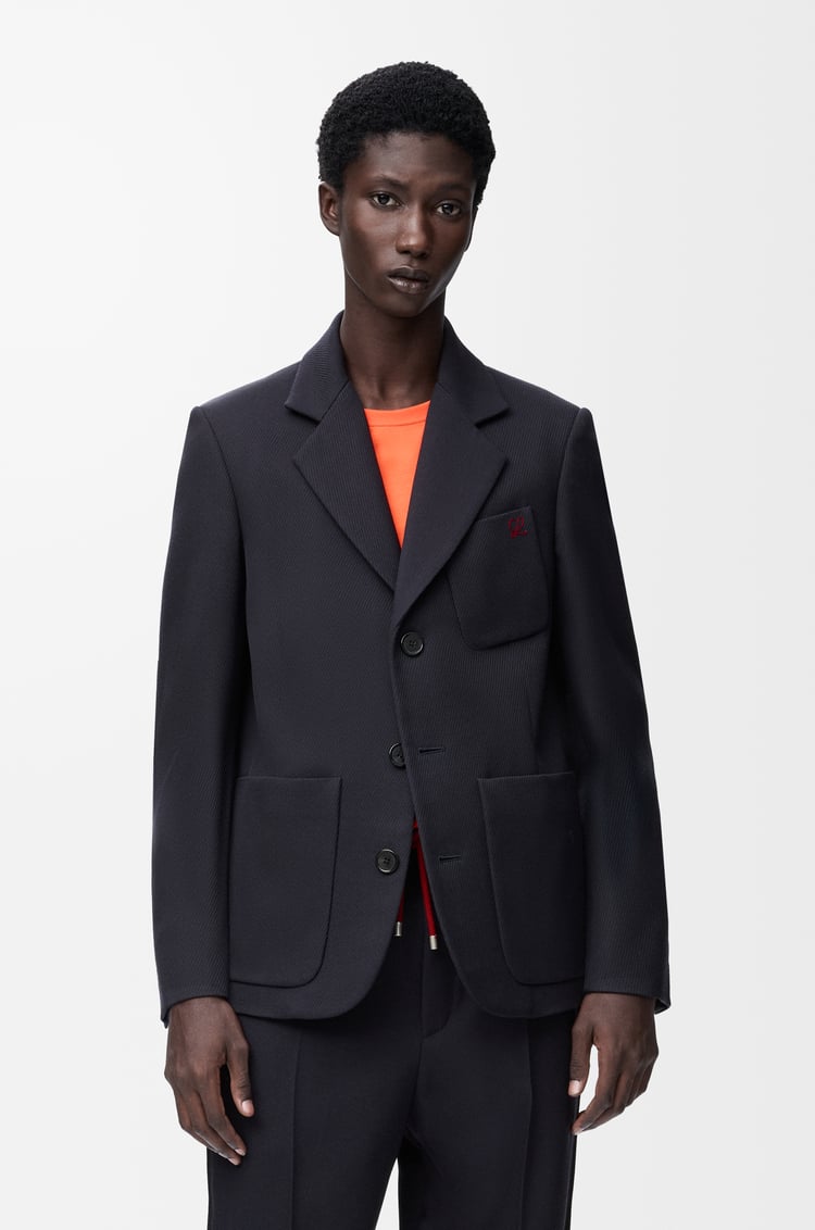 LOEWE Jacket in wool Dark Navy Blue