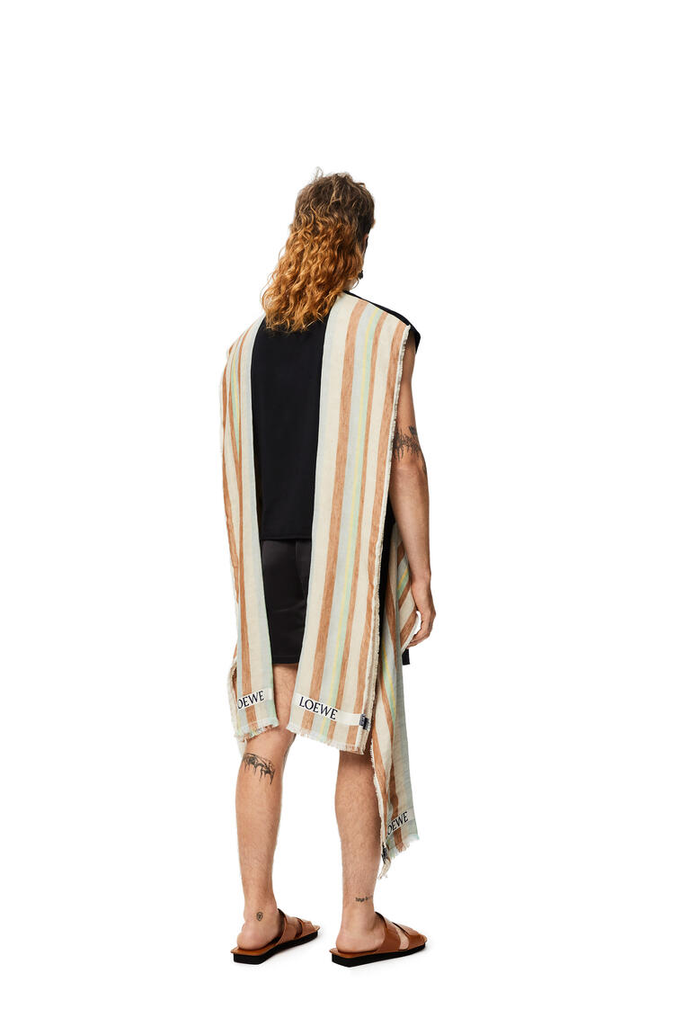 LOEWE Scarf sleeveless T-shirt in cotton and linen Washed Black