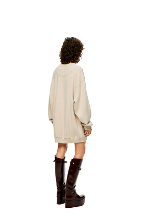 LOEWE Vestido tipo sudadera en algodón con Anagrama Marfil plp_rd