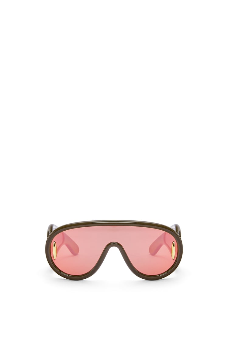 Wave mask sunglasses Khaki Green - LOEWE