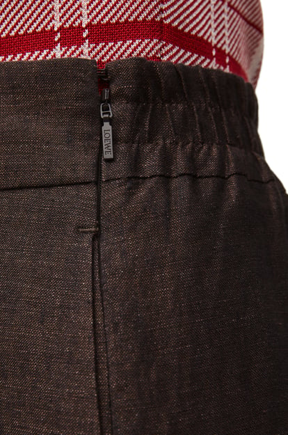 LOEWE Cropped trousers in linen Dark Brown plp_rd
