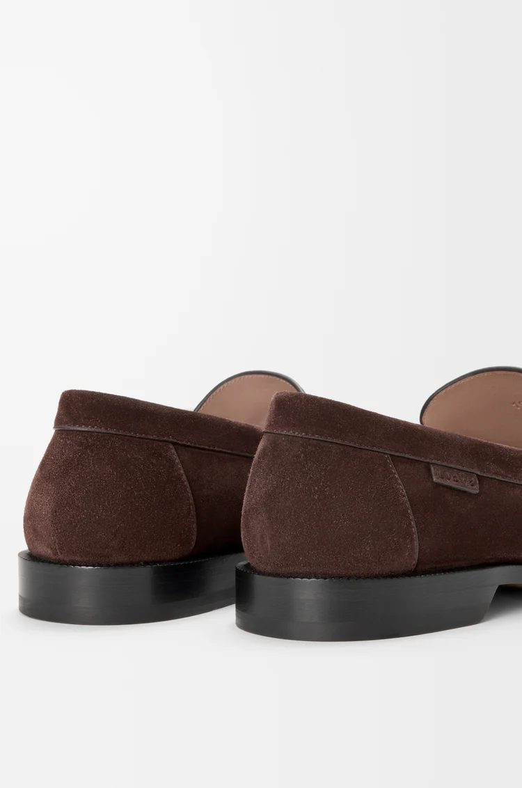 LOEWE Campo loafer in suede calfskin ダークブラウン