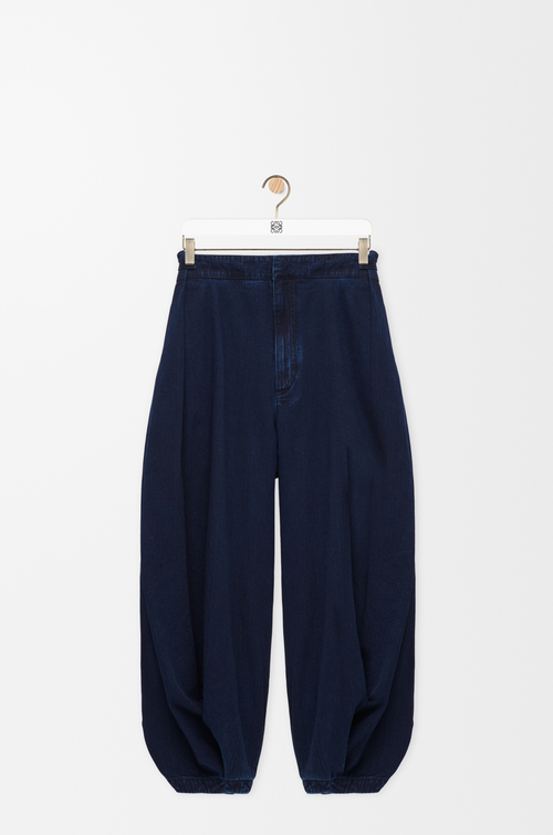 LOEWE Drapierte Jeans aus Denim Dark Indigo