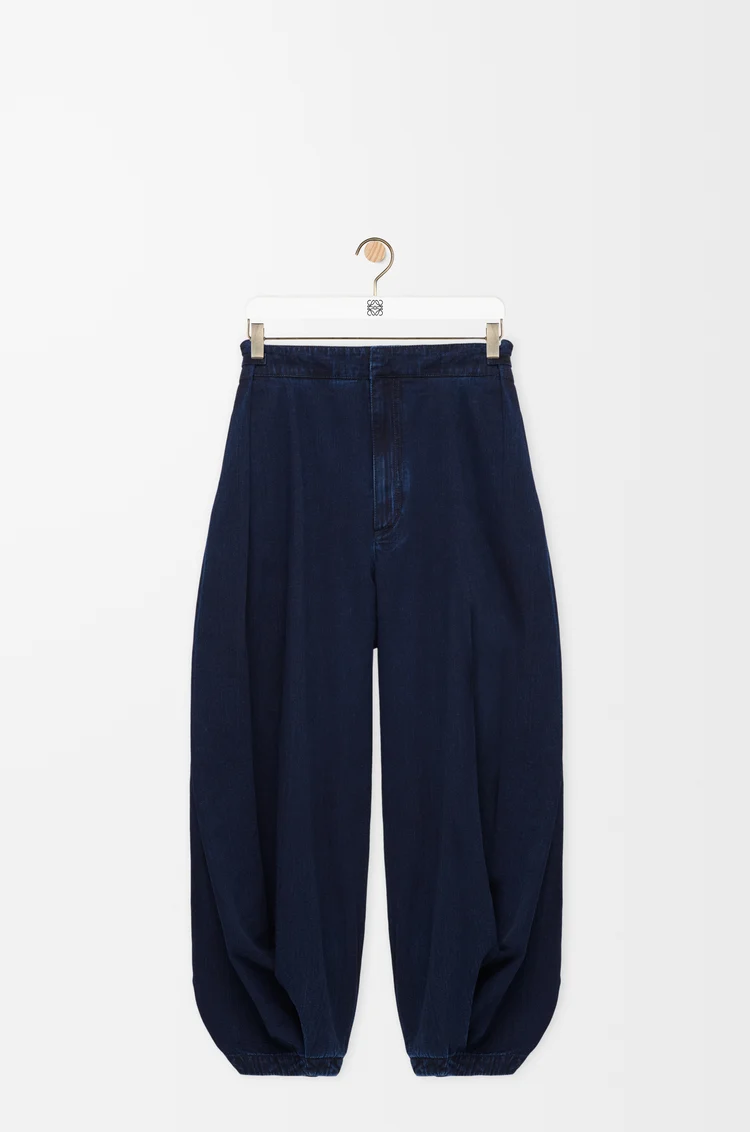 LOEWE Drapierte Jeans aus Denim Dark Indigo