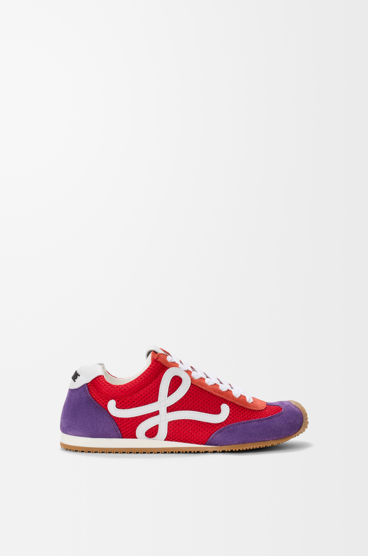 LOEWE Ballet Runner 2.0 in suede and mesh Rojo/Blanco/Morado