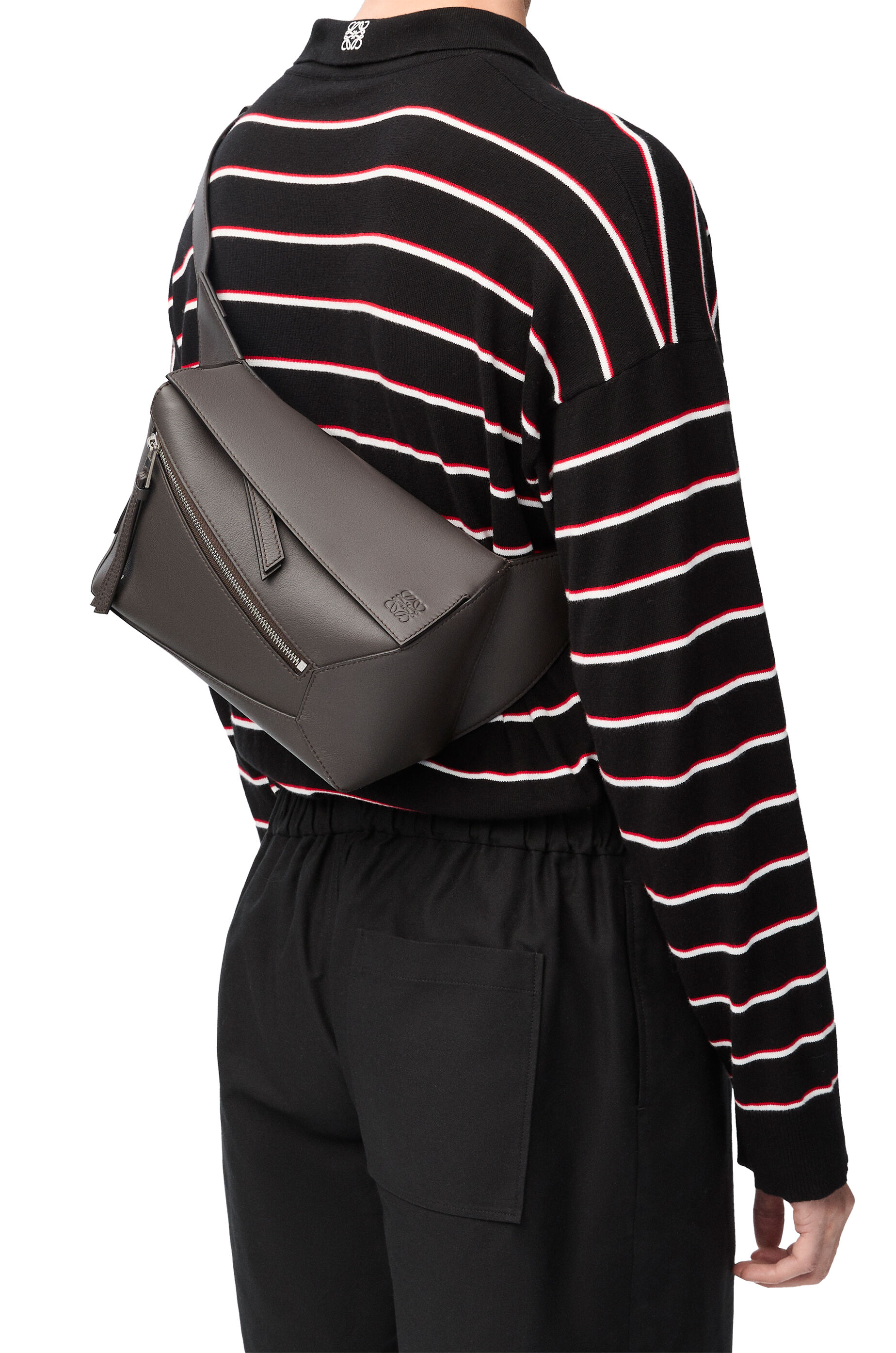 Small Puzzle bumbag in classic calfskin Dark Grey LOEWE