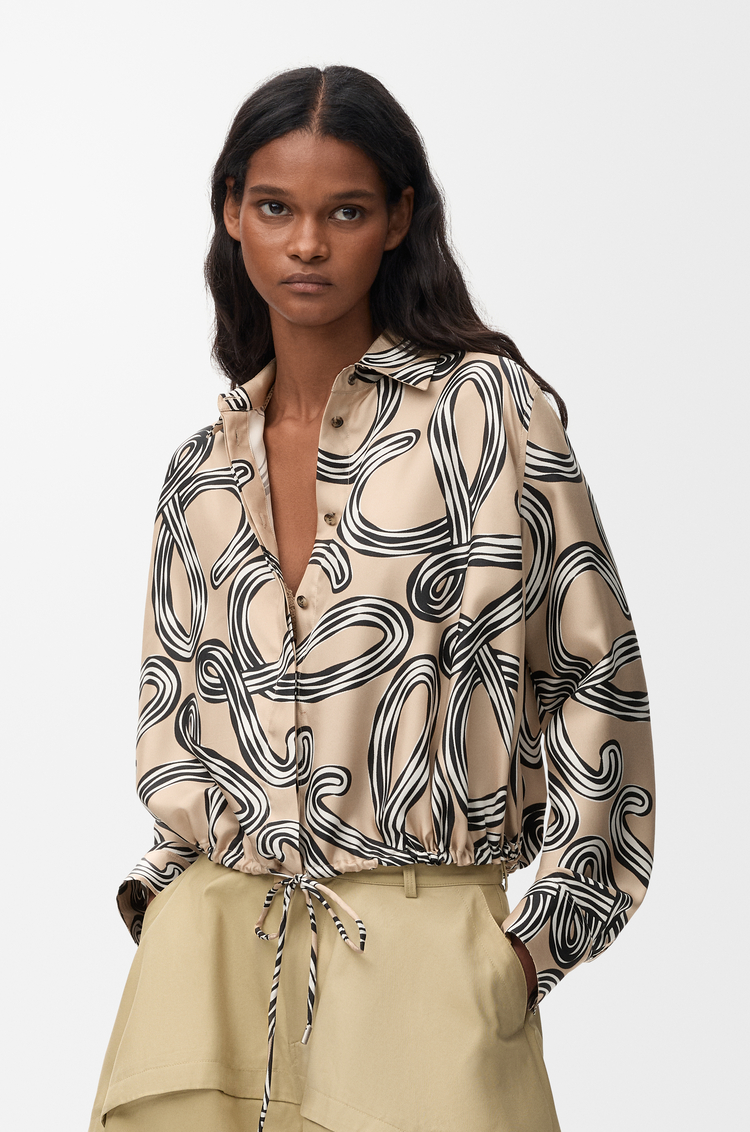 LOEWE 벌룬 셔츠 - 실크 베이지/블랙