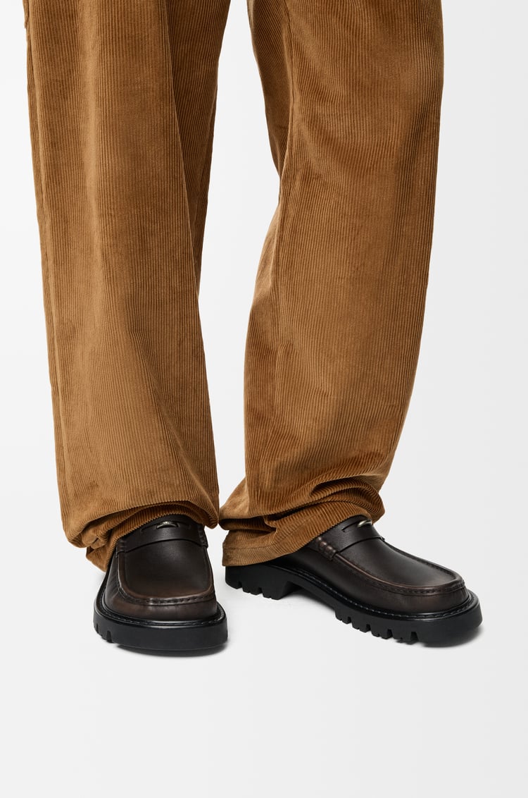 LOEWE Sierra loafer in brushed-off calfskin Dark Brown