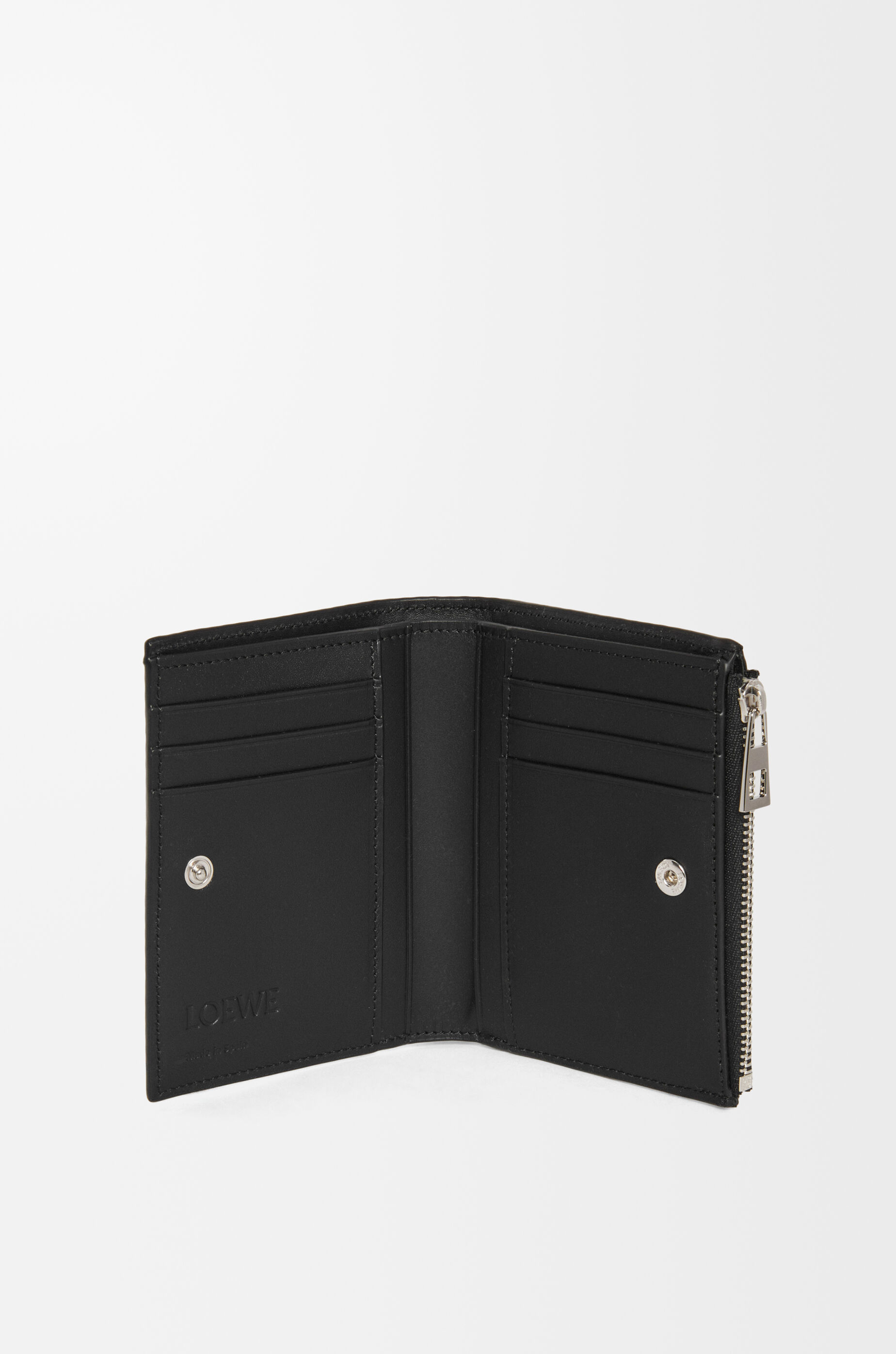 スリム コンパクト ウォレット（テクスチャードクラシックカーフ） ブラック - LOEWE