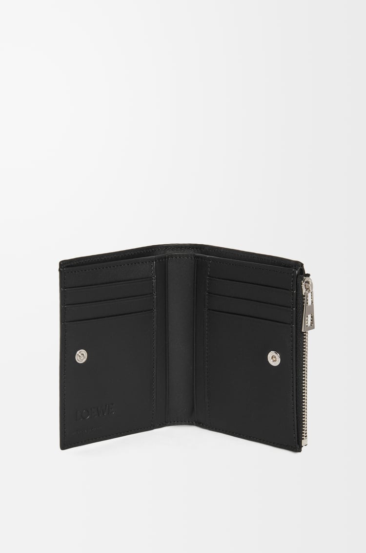 LOEWE Slim compact walllet in textured classic calfskin Black
