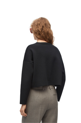 LOEWE Jersey corto en lana con anagrama Negro