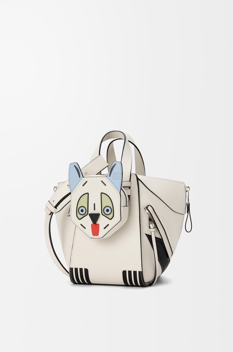 LOEWE Futurist Cat compact Hammock bag in classic calfskin Soft White