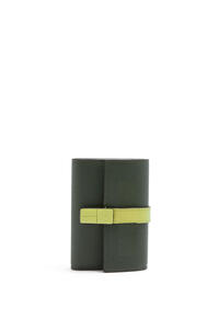 LOEWE Small vertical wallet in soft grained calfskin Vintage Khaki/Lime Yellow