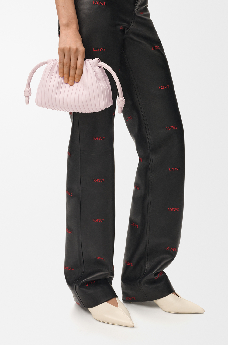 LOEWE Bolso Flamenco pleats purse mini en piel napa de cordero Rosa Cristal