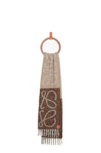 LOEWE Anagram scarf in alpaca and wool Brown Nut