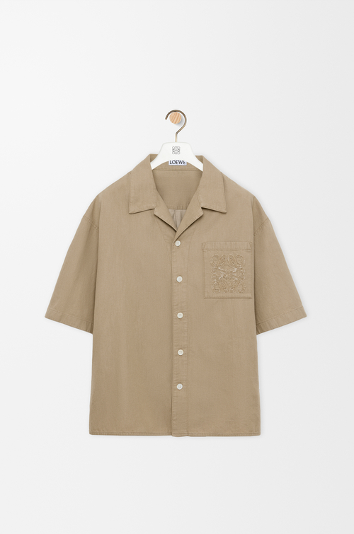 LOEWE Short sleeve shirt in cotton Beige