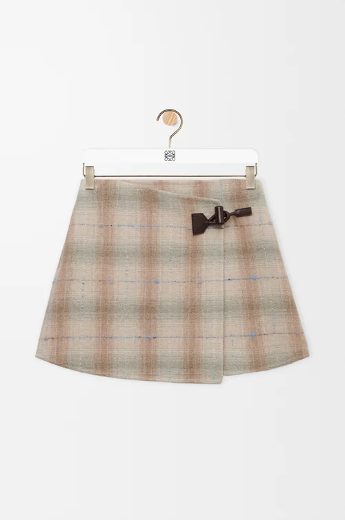 LOEWE Mini skirt in wool and cashmere blend Beige
