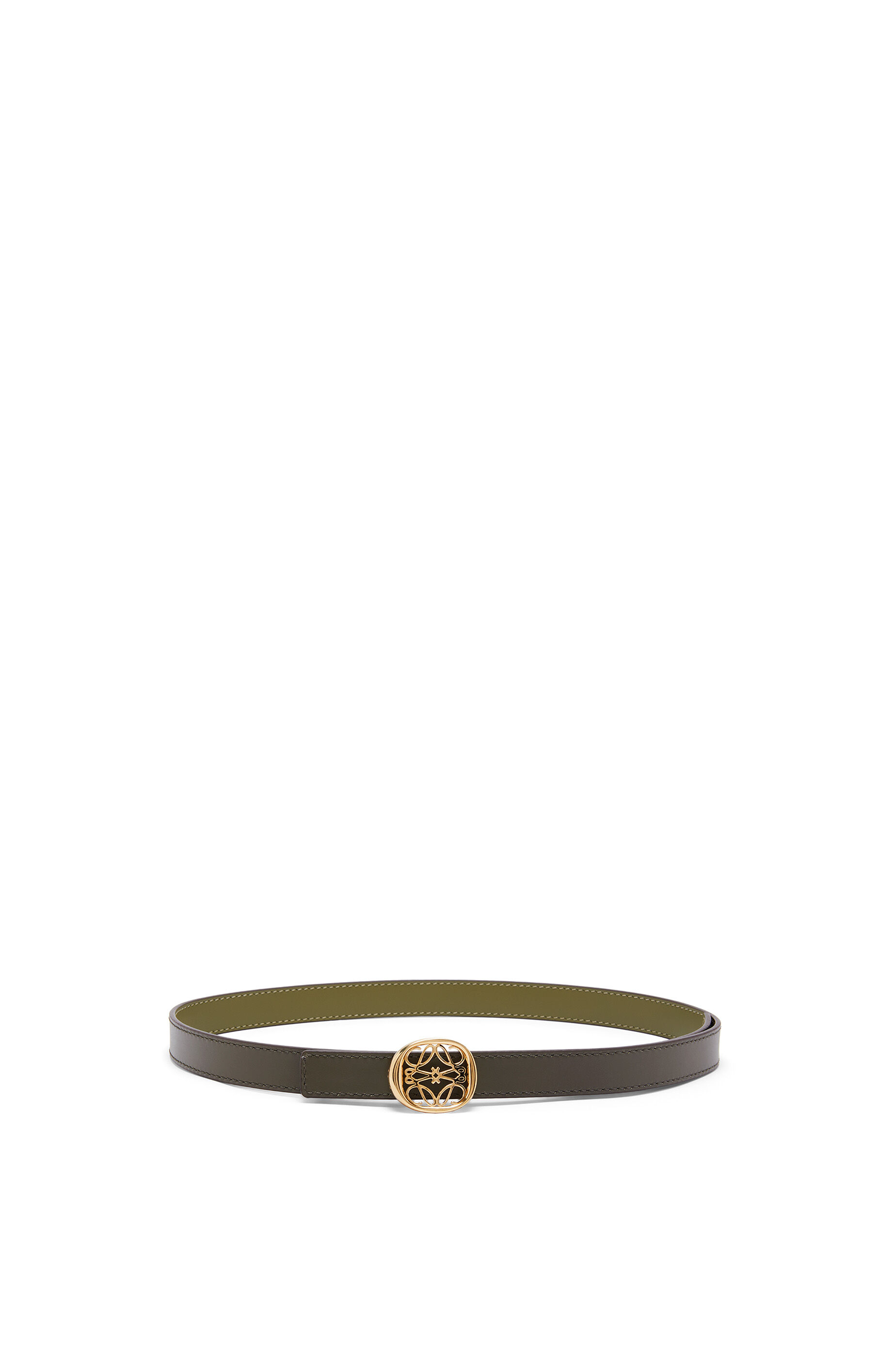 リバーシブル アナグラムエリプス ベルト（スムースカーフ） オリーブ/ダークカーキグリーン/ゴールド - LOEWE