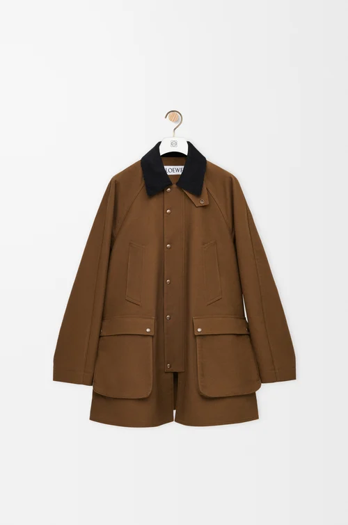 LOEWE Trapeze jacket in cotton Khaki Green