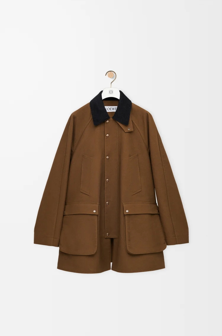 LOEWE Trapeze jacket in cotton Khaki Green
