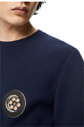 LOEWE Jersey en lana con detalles metálicos Marino