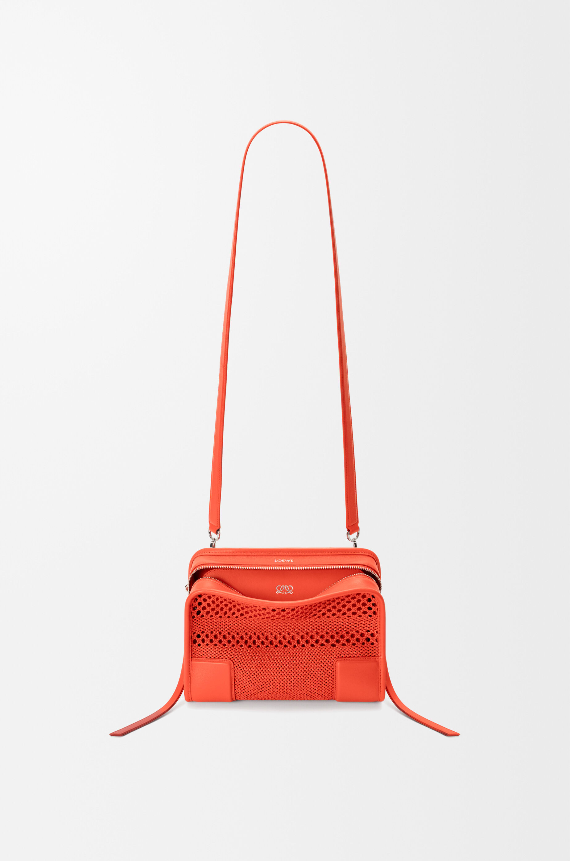 Small Amazona 180 bag in woven calfskin Orange - LOEWE USA