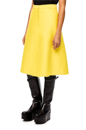 LOEWE 羊毛和丝绸中长半身裙 黄色 plp_rd