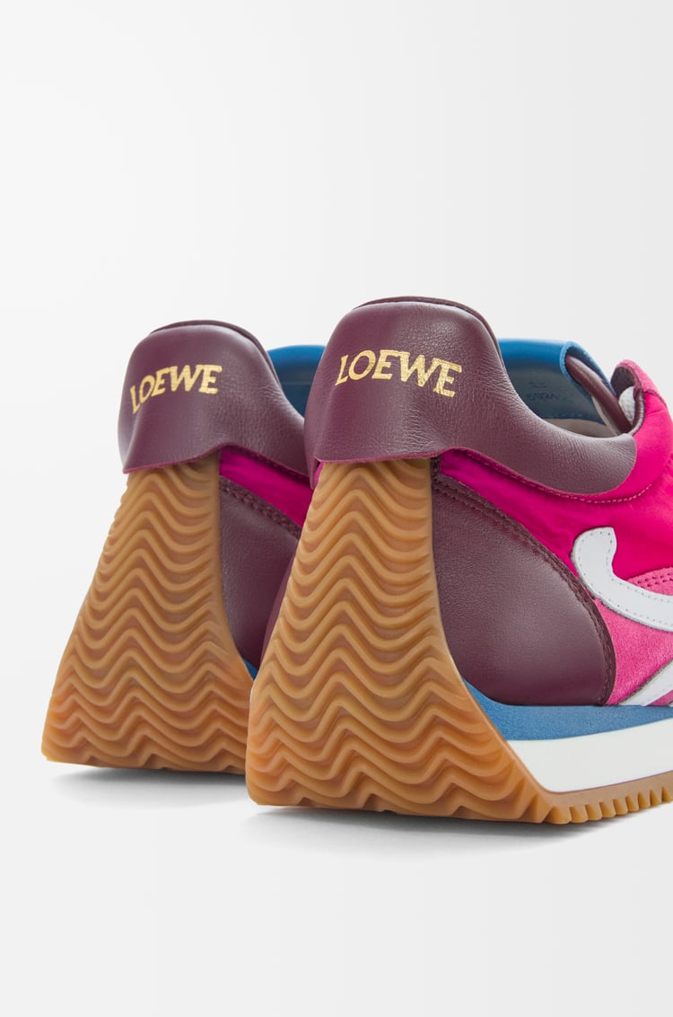 LOEWE Flow Runner 2.0 in nylon and suede Gradient Pink/White