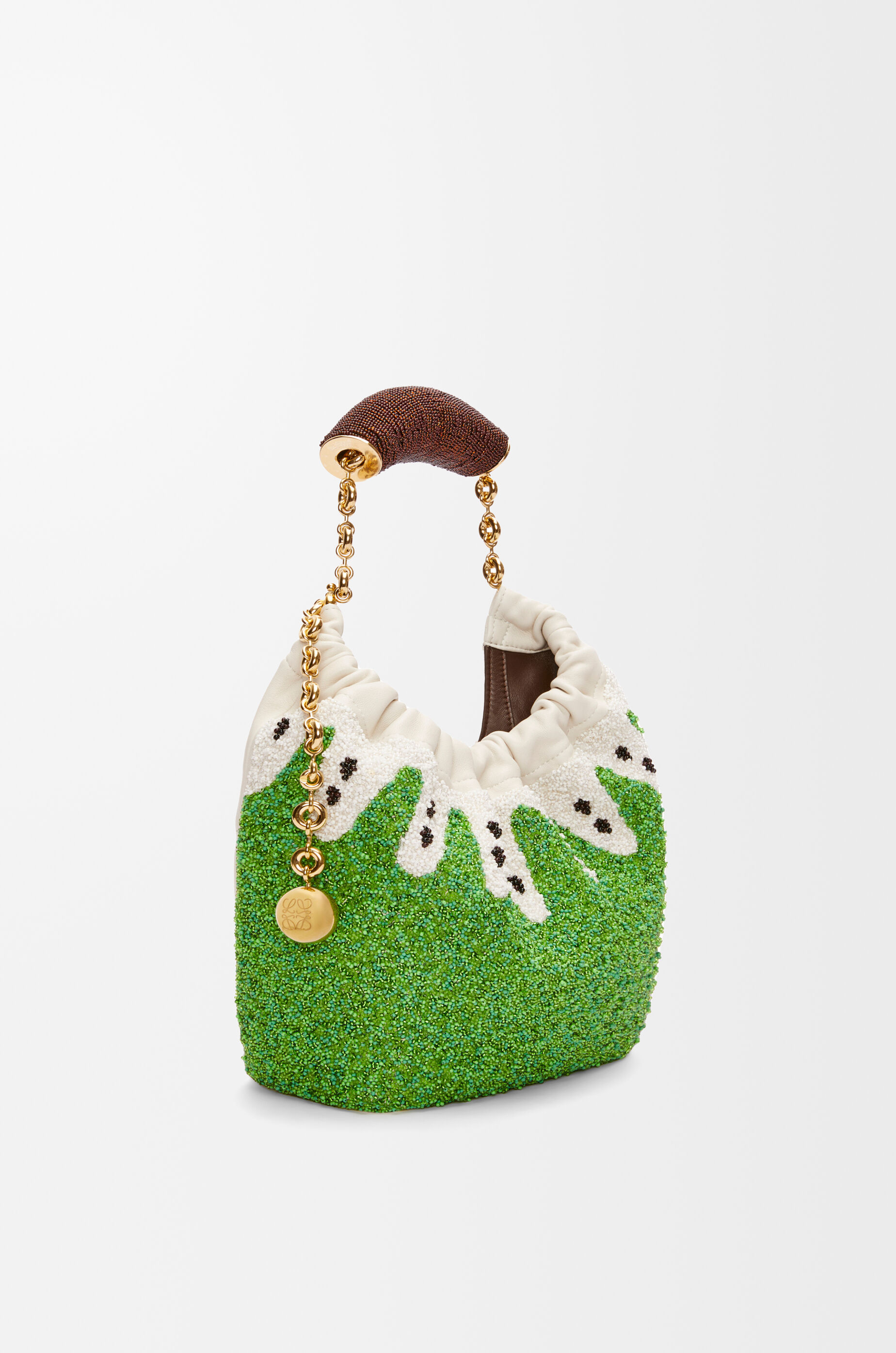 スクイーズバッグ ミニ（ビーズレザー） グリーン - LOEWE