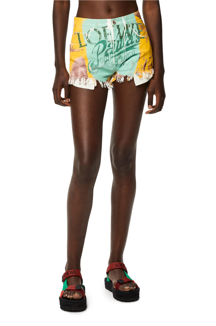 LOEWE Palm shorts in denim White/Multicolor pdp_rd