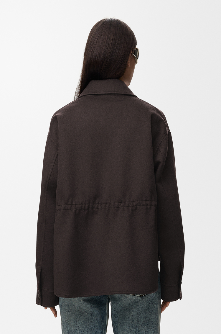 LOEWE Chaqueta Workwear en lana y cashmere Marrón/Gris