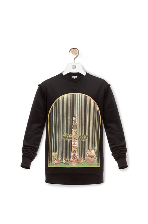 LOEWE Totem sweatshirt in cotton Black/Multicolor