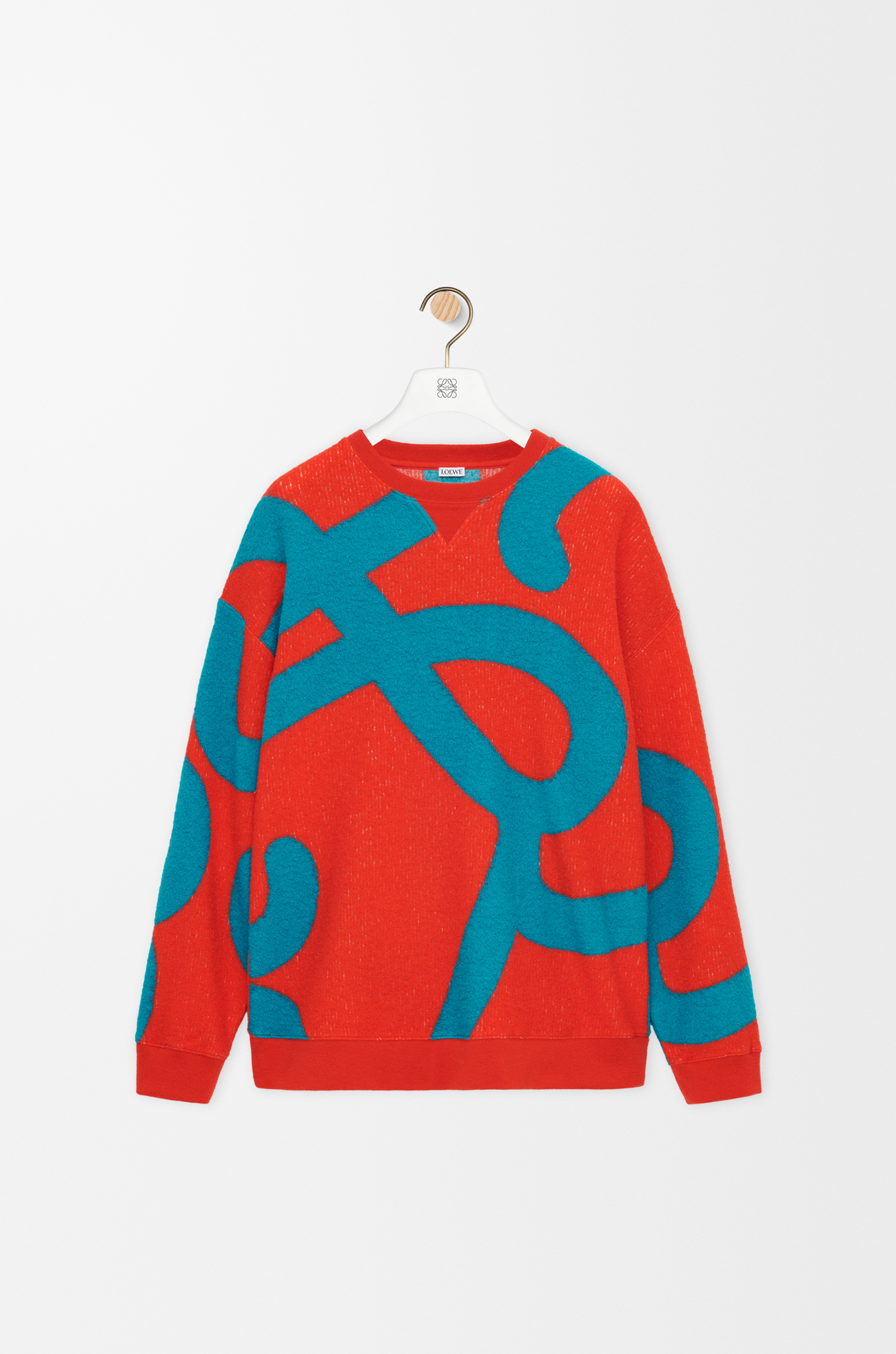 LOEWE Felpa in lana e cotone Blu/Arancione