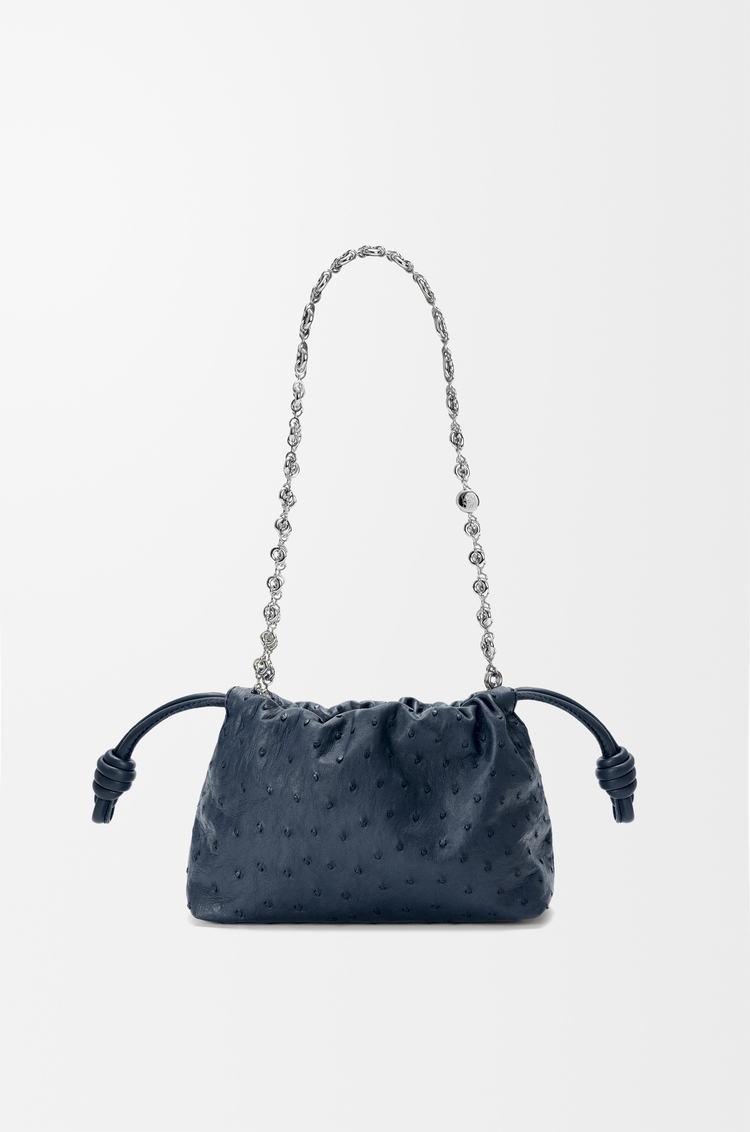 LOEWE フラメンコパース ミニ（オーストリッチ） ディープネイビー