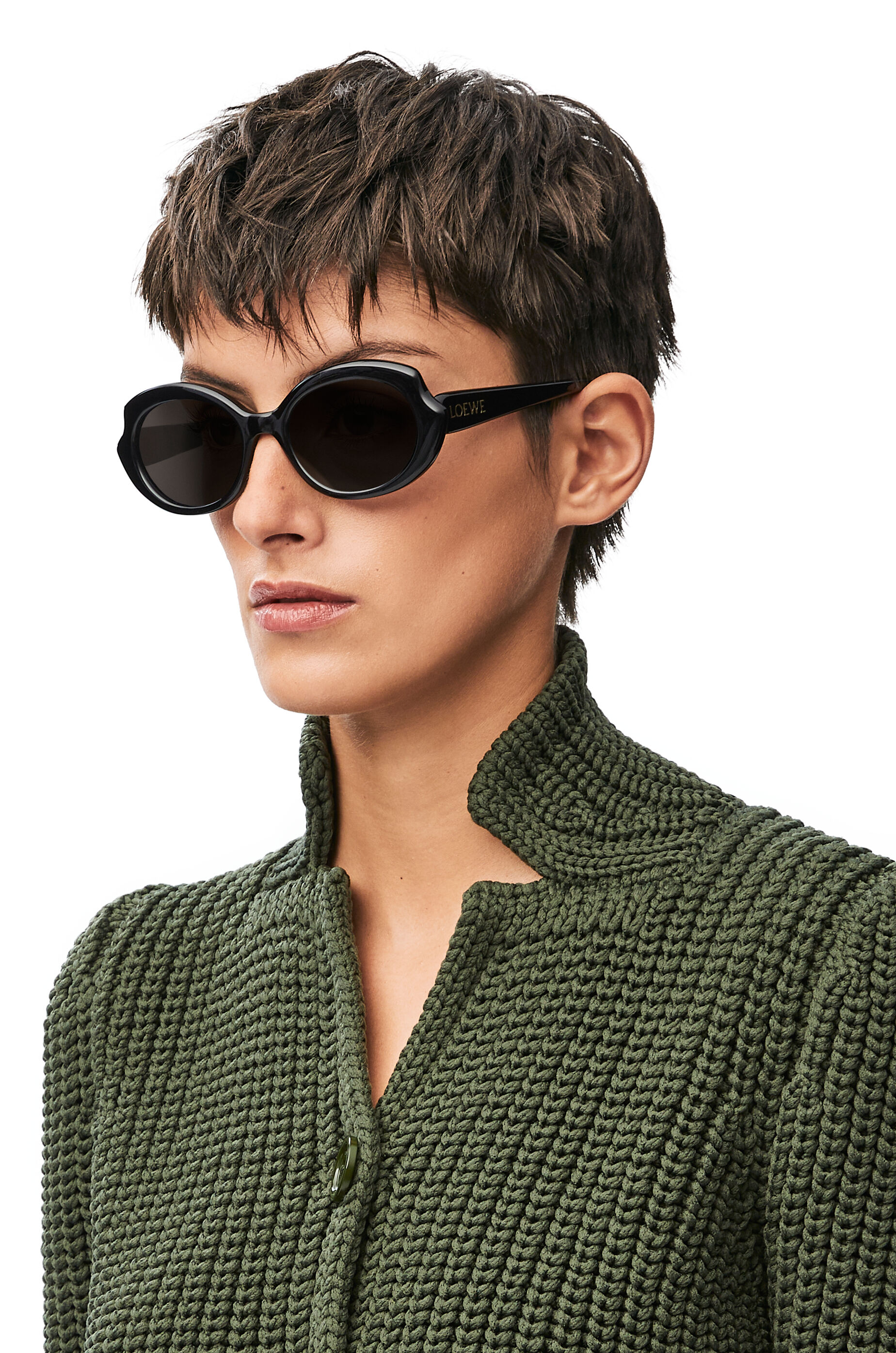 Mini Oval Slim sunglasses Black LOEWE
