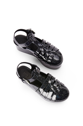 LOEWE Wedge sandal in calfskin Black plp_rd