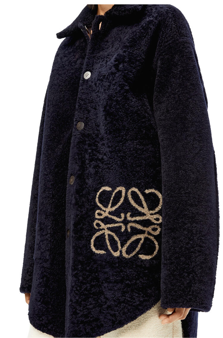 LOEWE Reversible jacket in shearling Navy/Grey pdp_rd