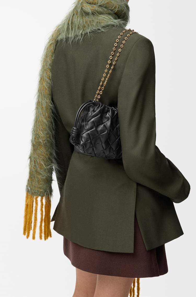 LOEWE Borsa Flamenco Purse mini in nappa di vitello con pieghe Nero