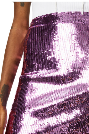 LOEWE Sequin mini skirt in viscose Purple