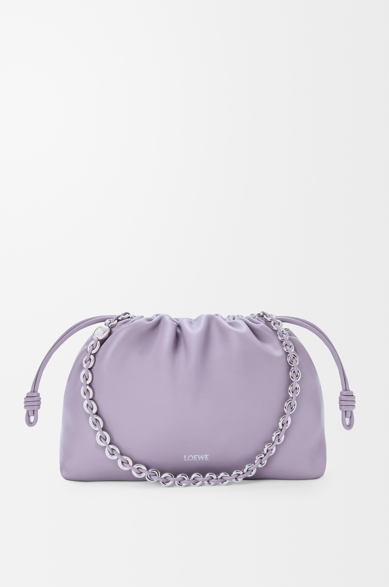 LOEWE Borsa Flamenco Purse media in morbida nappa di agnello Malva Sporco