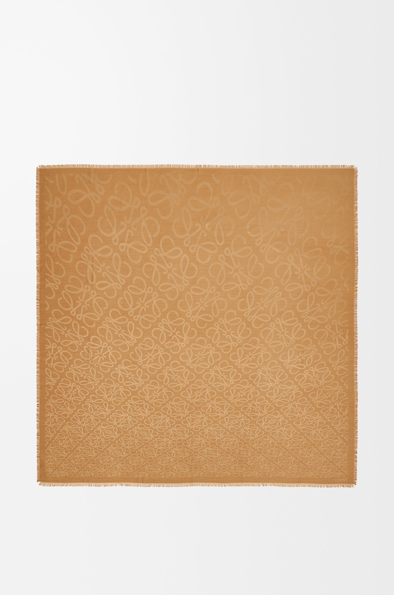 LOEWE Scarf in silk and wool Camel
