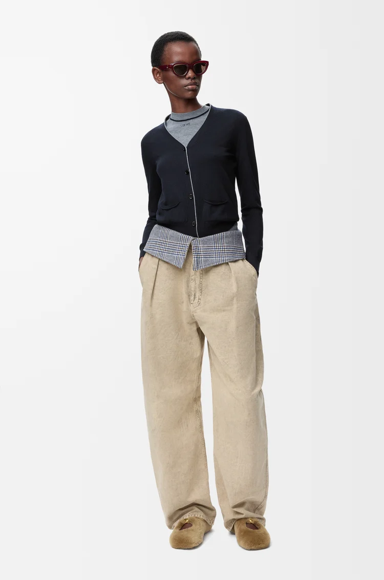 LOEWE カーディガン（ウール） ネイビーブルー/グレー