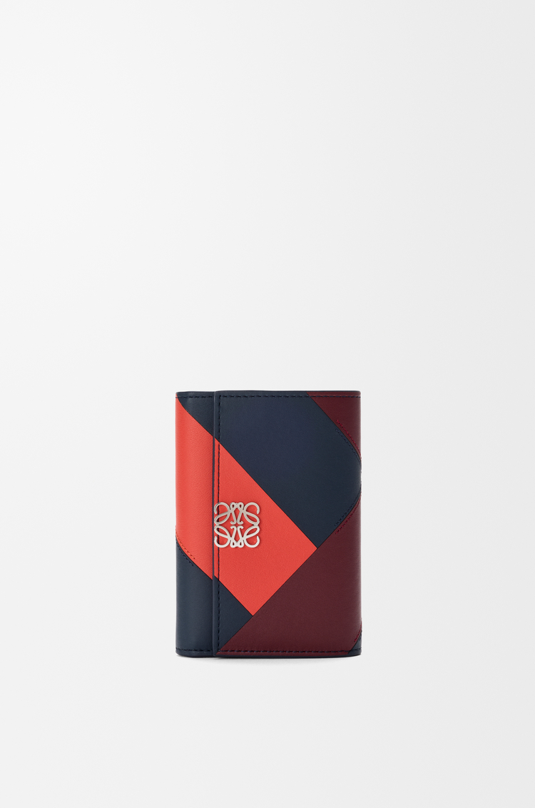 LOEWE Cartera vertical pequeña Anagram en piel de ternera Azul Marino Oscuro Multicolor