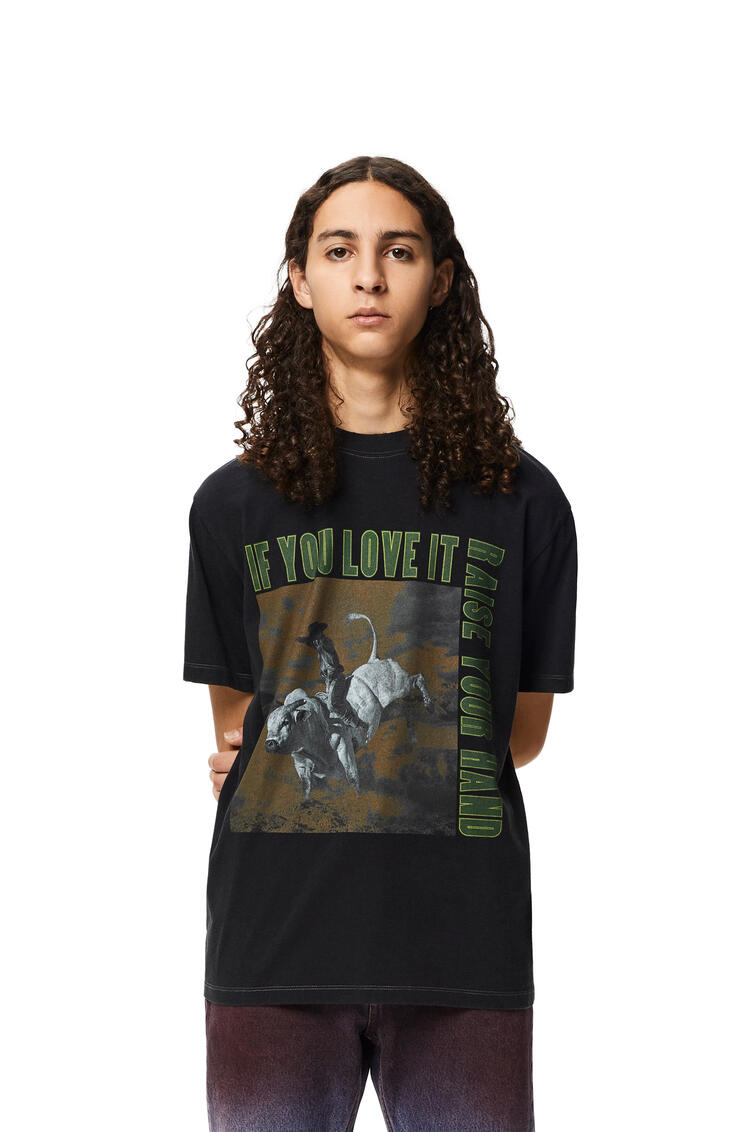 LOEWE Camiseta en algodón con estampado de toro Negro Lavado pdp_rd
