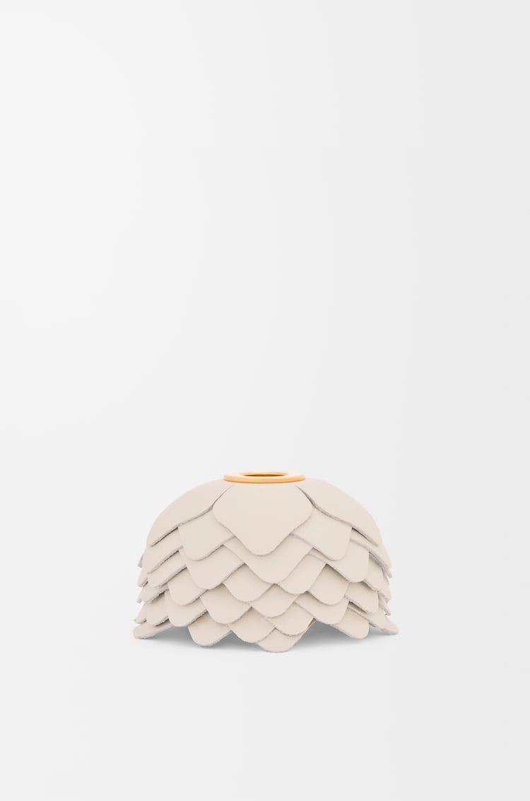 LOEWE Small flower charm in calfskin Soft White